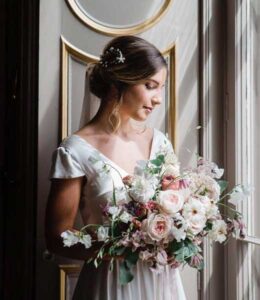 Bride at window